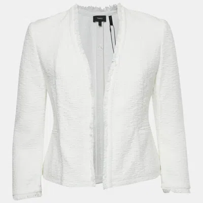 Theory White Spring Tweed Lindrayia R Jacket