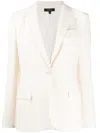 Theory White Tailored Blazer With Flap Pockets In White