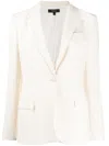Theory White Tailored Blazer With Flap Pockets