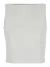 Theory White Top With Boat Neckline And Pences In Linen Blend Woman In White
