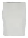 Theory White Top With Boat Neckline And Pences In Linen Blend Woman