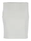 Theory White Top With Boat Neckline And Pences In Linen Blend Woman In White
