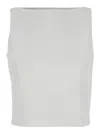 Theory White Top With Boat Neckline And Pences In Linen Blend Woman