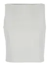 Theory White Top With Boat Neckline And Pences In Linen Blend Woman In White