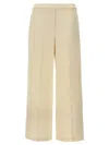 Theory Wide Pull On Trousers With Front Pleats In White