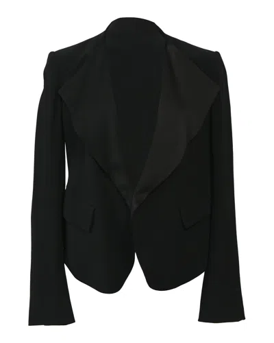 Theory Wide Collar Blazer In Black Acetate