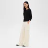 Theory Wide-leg Cargo Pant In Admiral Crepe In Rice