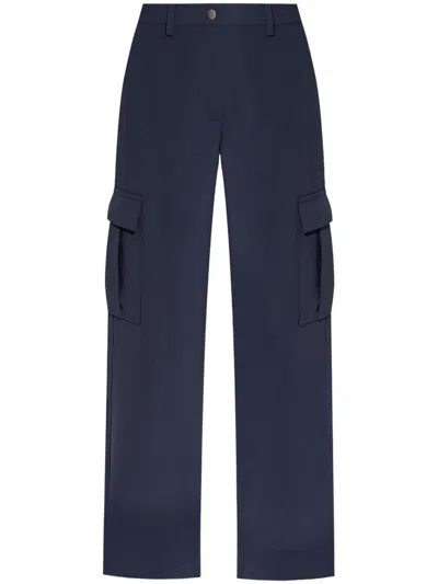 Theory Wide-leg Cargo Trousers In Navy