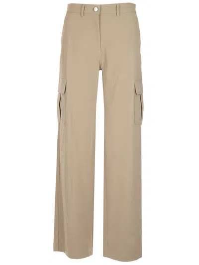 Theory Wide-leg Cargo Trousers In Nude