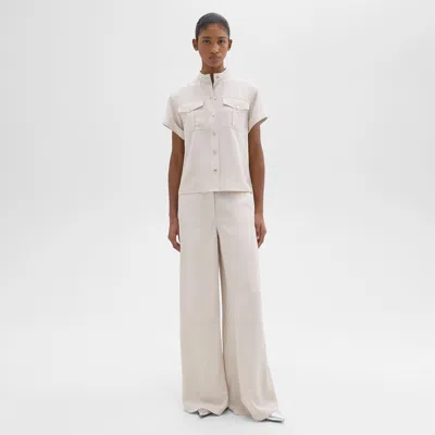 Theory Wide-leg Carpenter Pant In Fluid Twill In New Sand