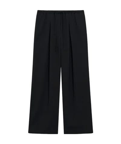 Theory Wide-leg Casual Pants In Black