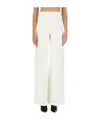 Theory Double Pleated Straight Pants In White