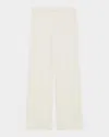 Theory Stripe Canvas High-rise Trousers In Rice