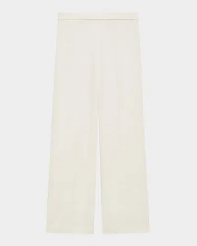 THEORY WIDE-LEG CREPE PULL-ON PANTS