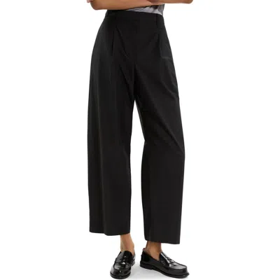 Theory Wide Leg Crop Cotton Blend Pants