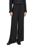 Theory Wide Leg Drawstring Pants In Black