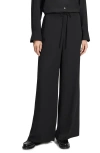 Theory Wide Leg Drawstring Pants In Black