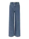 Theory High-waisted Wide Leg Trousers In Blue