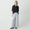 Theory Wide-leg Pant In Silk Georgette In Pearl Blue
