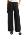 Theory Womens Black Pleated Wide-leg Woven Trousers In Black