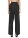 Theory Double Pleat Pant In Sleek Flannel In Grey