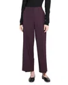 Theory Stretch Wool Wide Leg Pants In Purple