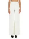 Theory Double Pleated Straight Pants In White