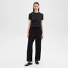 Theory Wide-leg Pull-on Pant In Admiral Crepe In Black