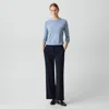 Theory Wide-leg Pull-on Pant In Admiral Crepe In Blue