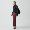 Theory Wide-leg Pull-on Pant In Admiral Crepe In Burgundy