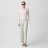 Theory Wide-leg Pull-on Pant In Admiral Crepe In Green