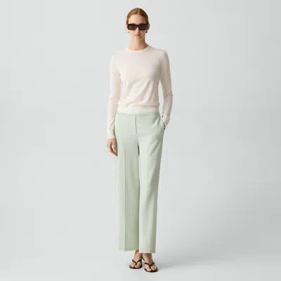 Theory Wide-leg Pull-on Pant In Admiral Crepe In Green