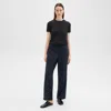 Theory Wide-leg Pull-on Pant In Admiral Crepe In Nocturne Navy