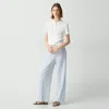 Theory Wide-leg Pull-on Pant In Admiral Crepe In Pearl Blue