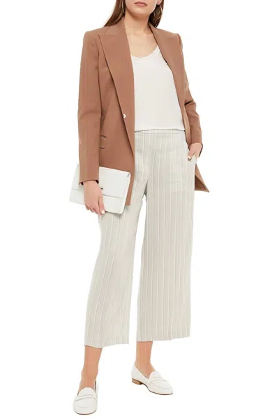 Theory Wide Leg Pull On Pant In Grey Multi In Beige
