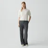 Theory Wide-leg Pull-on Pant In Marled Flannel In Gray