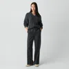 Theory Wide-leg Pull-on Pant In Sleek Flannel In Multi