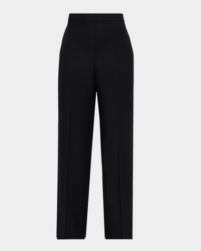 Theory Wide-leg Pull-on Pants In Black