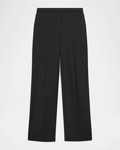 Theory Wide-leg Pull-on Pants In Black