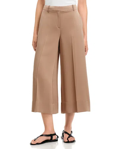 Theory Wide Leg Satin Culottes In Nude