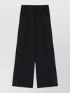 Theory Wide Leg Trousers Back And Front Pockets In Black