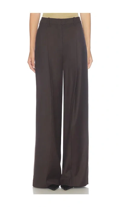 Theory Classic Wide Leg Ankle Pants In Brown