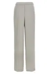 Theory Metallic Pants With Rear Elastic Waist And Wide Leg In Silk Woman