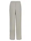 Theory Metallic Pants With Rear Elastic Waist And Wide Leg In Silk Woman