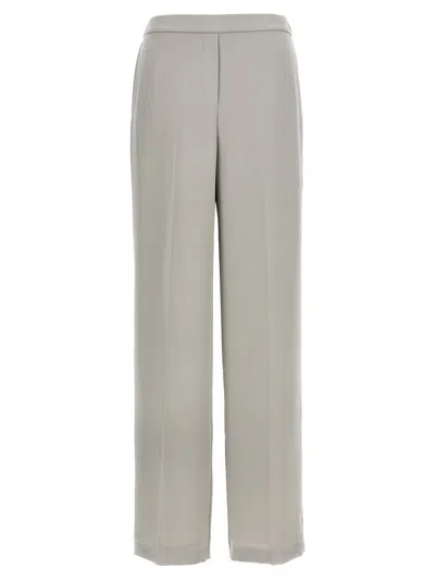 THEORY METALLIC PANTS WITH REAR ELASTIC WAIST AND WIDE LEG IN SILK WOMAN
