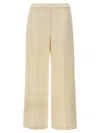 Theory Wide Pull On Trousers With Front Pleats In Multi