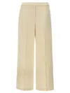 Theory Wide Pull On Trousers With Front Pleats In White