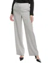 Theory Wide Pull-on Silk Pant In Silver