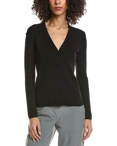 Theory Wide Rib Cardigan In Black