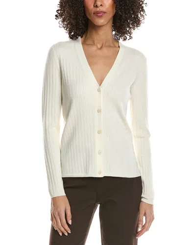 Theory Wide Rib Cardigan In White